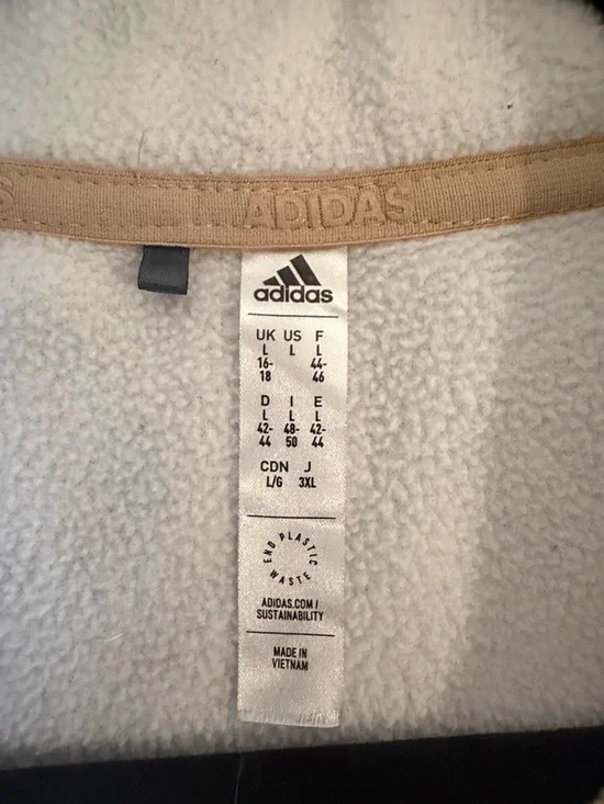 Adidas Women’s Half-Zip Fleece Pullover - White & Tan - Picture 4 of 4